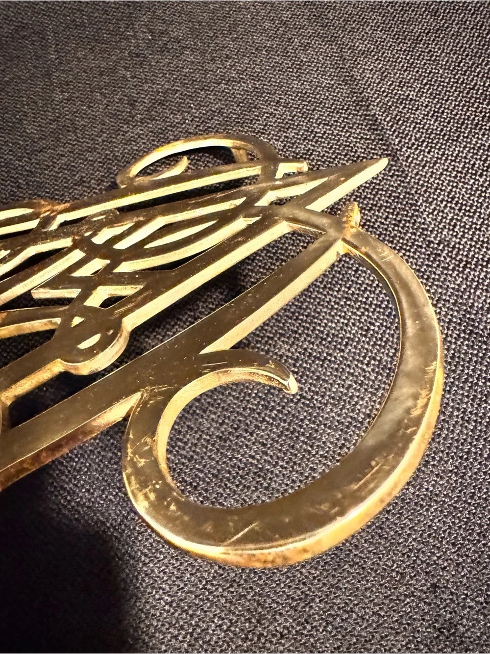 Vintage Virginia Metalcrafters CW10-10 Queen Anne Cypher Brass Trivet 1950